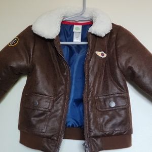 Little Me Boys Brown Aviator Jacket